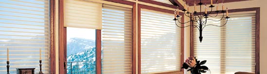 Picture of Hunter-Douglas Pleated Windows.