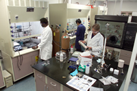 Picture of an FSEC hydrogen lab glove box & fume hoods.