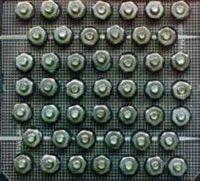 A picture of a PV module encapsulant adhesive strength analysis.