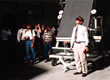 Picture of FSEC employees performing a solar thermal test.