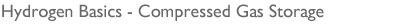 Stylized Text: Hydrogen Basics - Compressed Gas Storage.