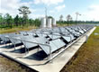 Picture of a solar thermal array at a prison.