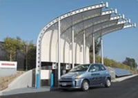 Picture of Solar powered water electrolysis hydrogen fuel station at Honda R&D Americas, Inc.
