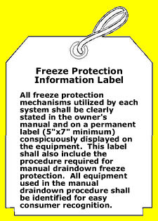 Freeze information label