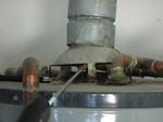 CO probe in water heater flue