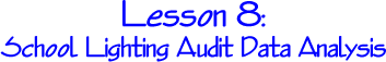 Lesson 8: School Lighting Audit Data Analysis
