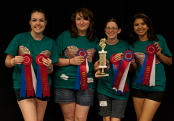 2nd Place Over all winners with trophy and ribbons