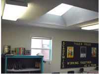 Daylit portable classrooms save energy and improve light levels.