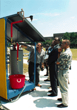 photo of a solar water heating demonstration
