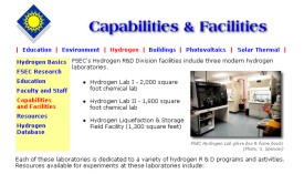 Screen capture of Hydrogen's Capabilities & Facilities Web page. 