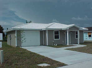 white roof house