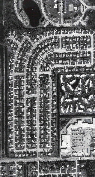 Aerial photo of development