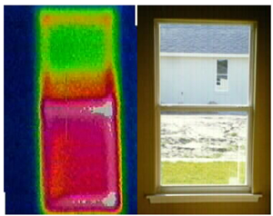 Picture of Impact of shade land on west window of Control home.