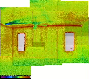 Picture of Interior thermography of east facing wall in Control home. 