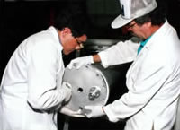 Picture of the Single unit photoreactor, Ali Raissi and Nazim Murdov.