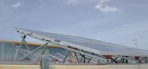 Picture of PV panels undergoing high voltage bias testing.