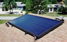 Picture of a solar collector on a roof.
